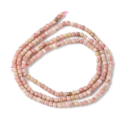 Perlas naturales rhodonite hebras, facetados, cubo