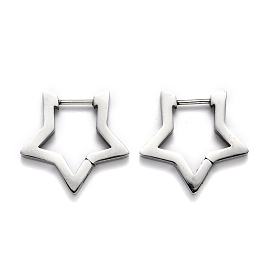 304 Stainless Steel Star Huggie Hoop Earrings