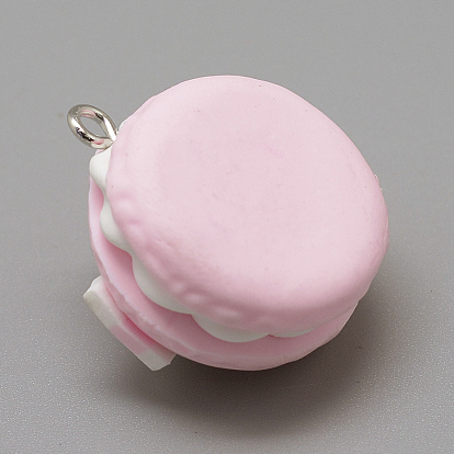 Pendentifs en argile polymère manuels, macarons avec bowknot