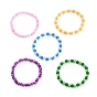 Прозрачные акриловые круглые бусины эластичные браслеты для детей