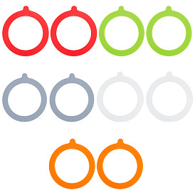 Gorgecraft 10Pcs 5 Colors Silicone Rings, for Glass Jar Seal Ring