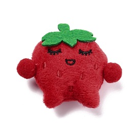 Lovely Non Woven Fabric Cartoon Accessories, Plush Doll, with PP Cotton Stuffing, for DIY Brooch Making, Strawberry