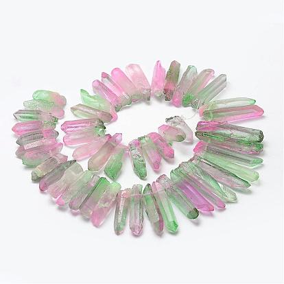 Galvanoplastie quartz naturel perles de cristal brins, teint, facette, nuggets