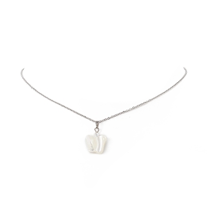Ожерелье с подвеской из натуральных ракушек, 304 женские украшения из нержавеющей стали