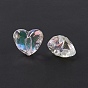 Transparent Acrylic Beads, AB Color, Faceted Heart