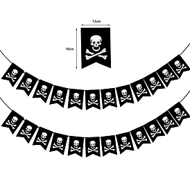Pirate Skull Head PE Banners, Halloween Theme Party Display Decorations Supplies