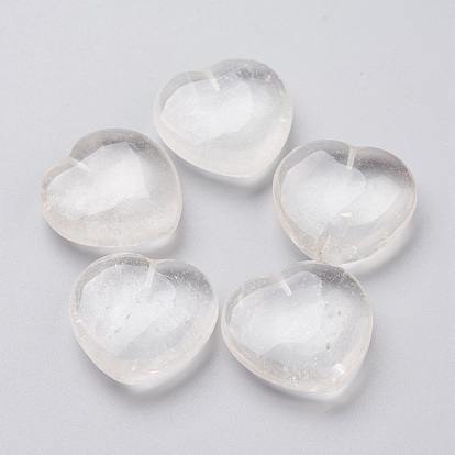 Perles de cristal de quartz naturel, perles de cristal de roche, la moitié foré, cœur