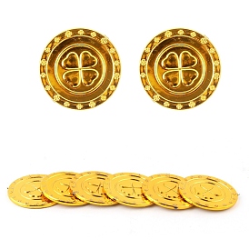 Пластиковые памятные монеты ко дню святого патрика, плоские круглые с клевером узором