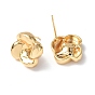 Brass Stud Earring Findings, with Peg Bails and 925 Sterling Silver Pins, Flower