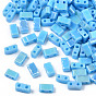 2-Hole Opaque Glass Seed Beads, AB Colours, Rectangle