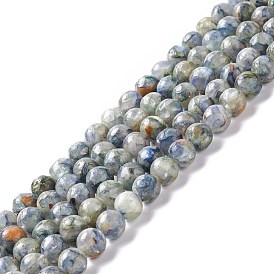 Assembled Synthetic Green Fluorite and Dyed Selenite Beads Strands, Round