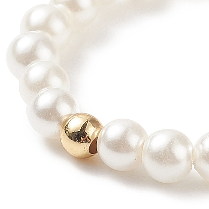 Bagues extensibles en perles de coquillage et cœur en laiton pour femmes