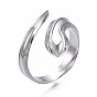304 anillo de puño abierto con envoltura de serpiente de acero inoxidable para mujer