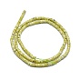 Fil de perles turquoise jaune naturel (jaspe), Plat rond / disque