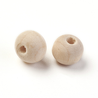 Perles de bois non finies, perles en bois naturel perles d'espacement, sans plomb, ronde