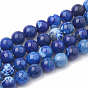 Perles de perles d'agate de craquelures naturelles teintes, ronde