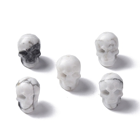 Natural Howlite Beads, Skull