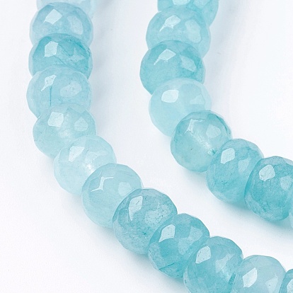 Natural Jade Bead Strands, Dyed, Faceted, Abacus Beads, Rondelle