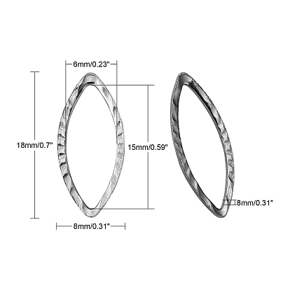 304 Stainless Steel Linking Rings, Marquise Links, Horse Eye