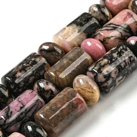 Perlas naturales rhodonite hebras, con Rondelle, columna