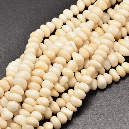 Natural White Jade Chip Beads Strands, 7~9x7~9mm, Hole: 1mm, about 78~83pcs/strand, 15.7 inch