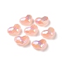 Opaque Acrylic Beads, AB Color Plated, Faceted, Heart