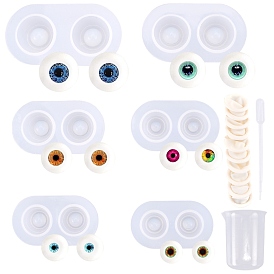 Moules en silicone yeux jouets sunnyclue, moules de résine, pour la résine UV, fabrication de bijoux en résine époxy, pipettes de transfert jetables, berceaux en latex jetables et tasse à mesurer