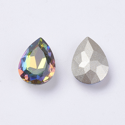 Imitación cristal austriaco de diamantes de imitación, Grado A, puntiagudo espalda y dorso plateado, gota