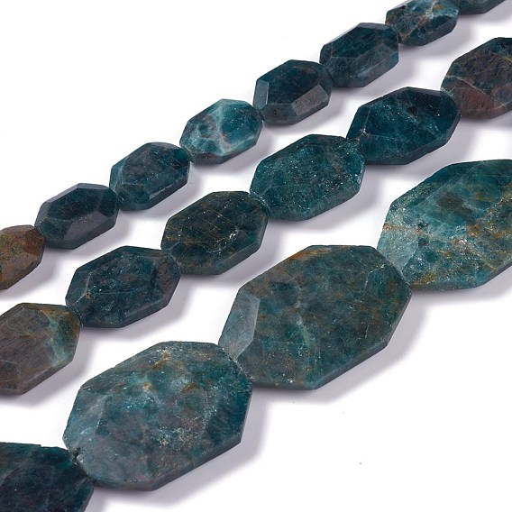 Faceted Natural Apatite Beads Strands, Oval