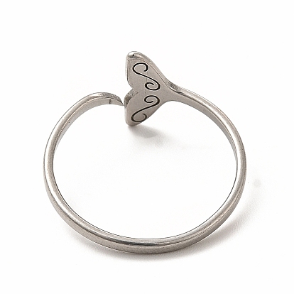 304 открытое манжетное кольцо из нержавеющей стали с хвостом кита для женщин