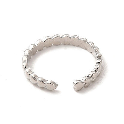 Латунные кольца-манжеты с обручем в форме сердца для женщин, долговечный, без кадмия и без свинца