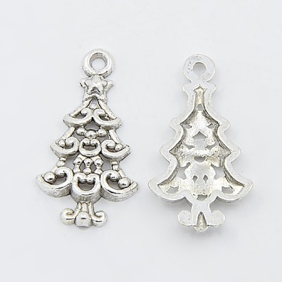 Tibetan Style Alloy Pendants, Cadmium Free & Lead Free, Christmas Tree