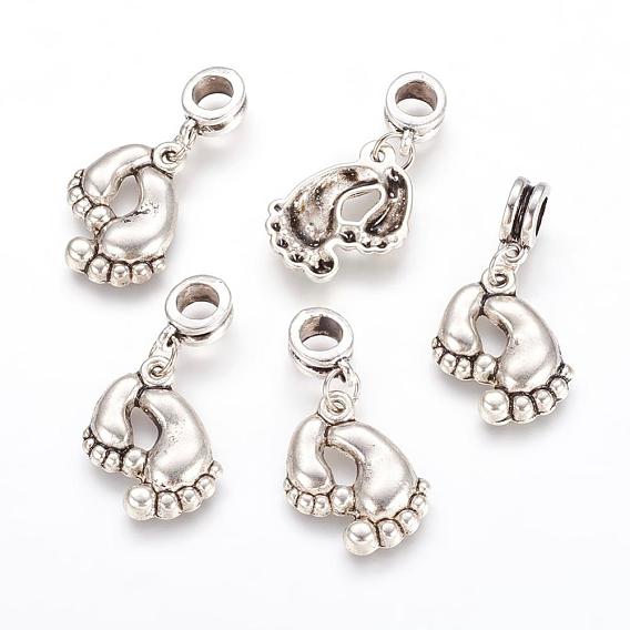 Alloy European Dangle Charms, Foot, 32mm, Hole: 5mm