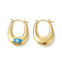 316 Stainless Steel Hoop Earrings, Enamel Evil Eye Earring for Women