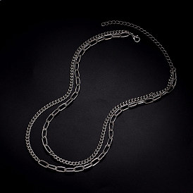 Minimalist geometric layered necklace for women - versatile and trendy neck accessory.