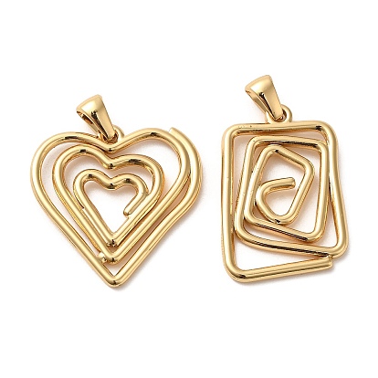 Golden Plated 304 Stainless Steel Pendants, Wire Wrapped Charms