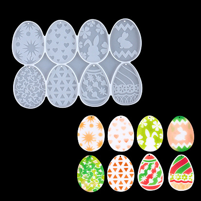 Moule en silicone pour pendentif en forme d'œuf de Pâques, fabrication de décoration, moules de résine, pour la résine UV, fabrication de bijoux en résine époxy