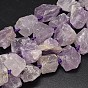 Nuggets Natural Amethyst Bead Strands, 16~28x9~20x10~25mm, Hole: 1mm, about 16~17pcs/strand, 15.5 inch