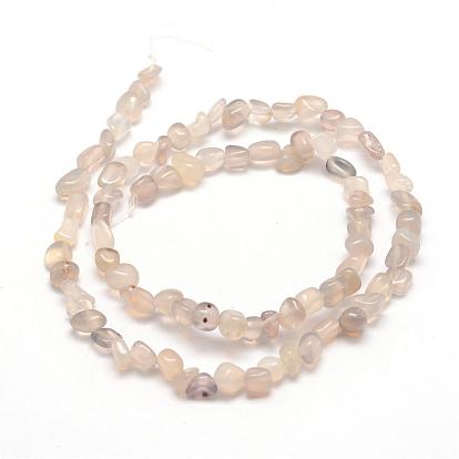 Natural Grey Agate Beads Strands, Nuggets