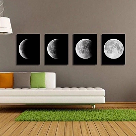 Стены искусства живопись холст HD печать, Безрамный компьютер струйный диван фон стены картина маслом, затмение луны