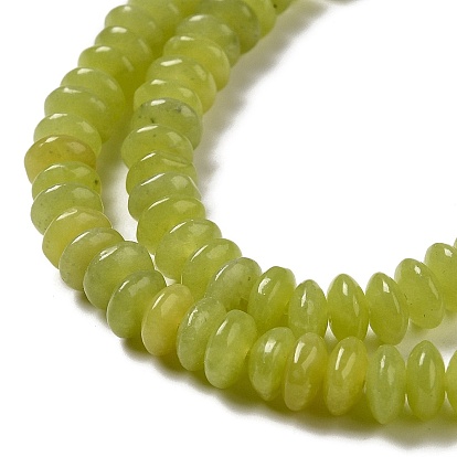 Perles jades naturels de citron  , perles de soucoupe, rondelle