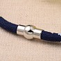 Nylon Cloth Cord Bracelets, with Platinum Plated Brass Magnetic Clasps, 200x6mm