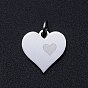 Día de san valentín 201 encantos de acero inoxidable, con anillos de salto, corazón
