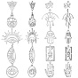20Pcs 10 Style 201 Stainless Steel Laser Cut Charms, Egyptian Eye, Mixed Shape