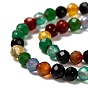Natural Green Onyx Agate Beads Strands, Faceted Round, Dyed