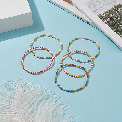 Verre perles bracelets extensibles, bracelet couleur bonbon pour femme