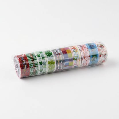 Mixed Pattern DIY Scrapbook, Decorative Adhesive Tapes, 15mm, about 2.3m/roll