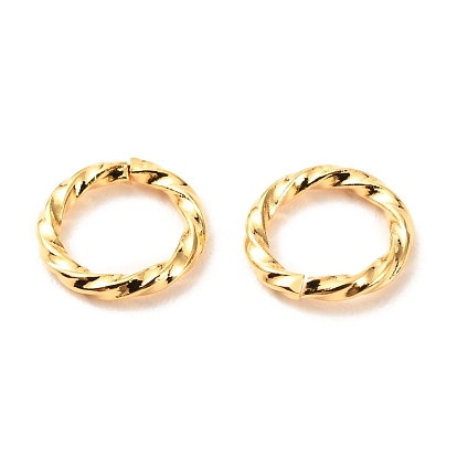 Brass Open Jump Rings, Long-Lasting Plated, Twist Ring