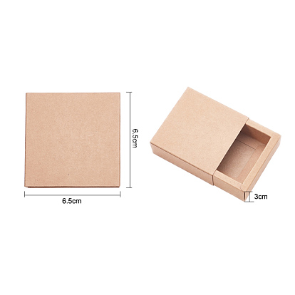 Caja de cajones de papel kraft, caja plegable, caja del cajón, Rectángulo