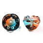 Transparent Spray Painted Glass Beads, Two Tone, Flower
